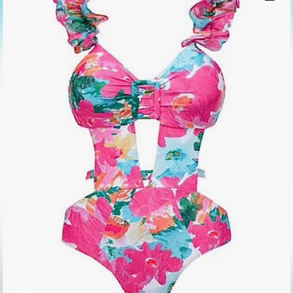 New 1 Piece Bikini With Matching Maxi Skirt. Very Sexy Floral Print. - Picture 2 of 6